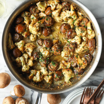Garlic Butter Mushrooms and Cauliflower