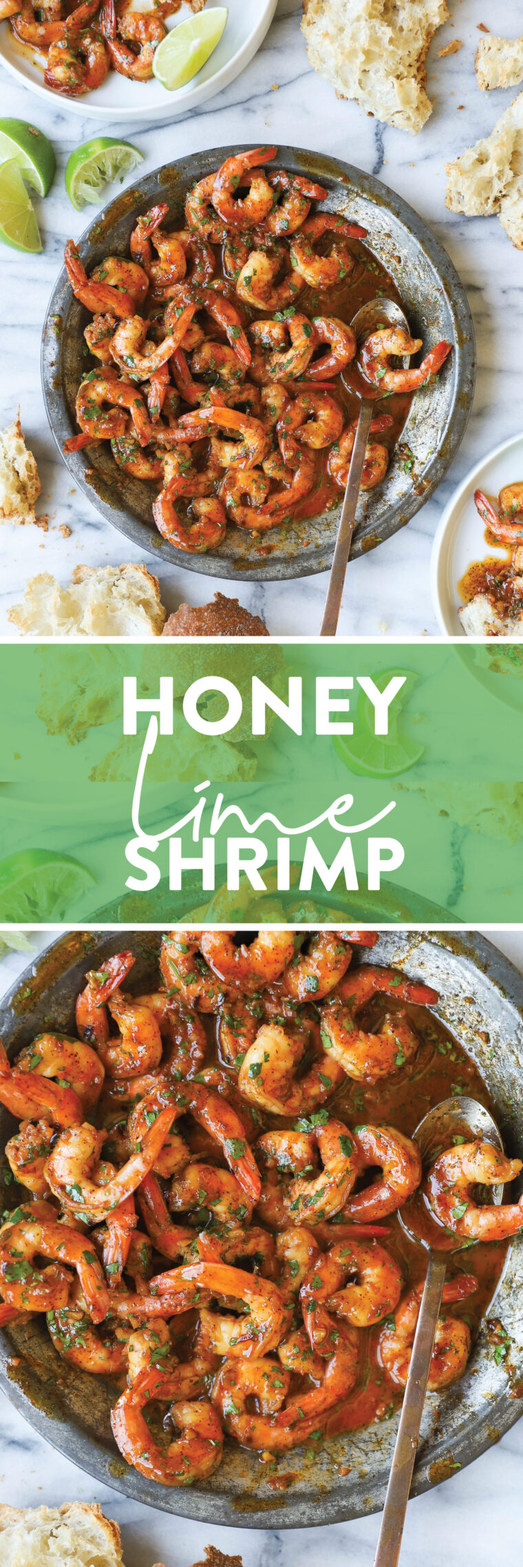 Honey Lime Shrimp - Super saucy, garlicky, sweet and tangy! And it's on your dinner table in just 20 MINUTES! So fast and oh so good.