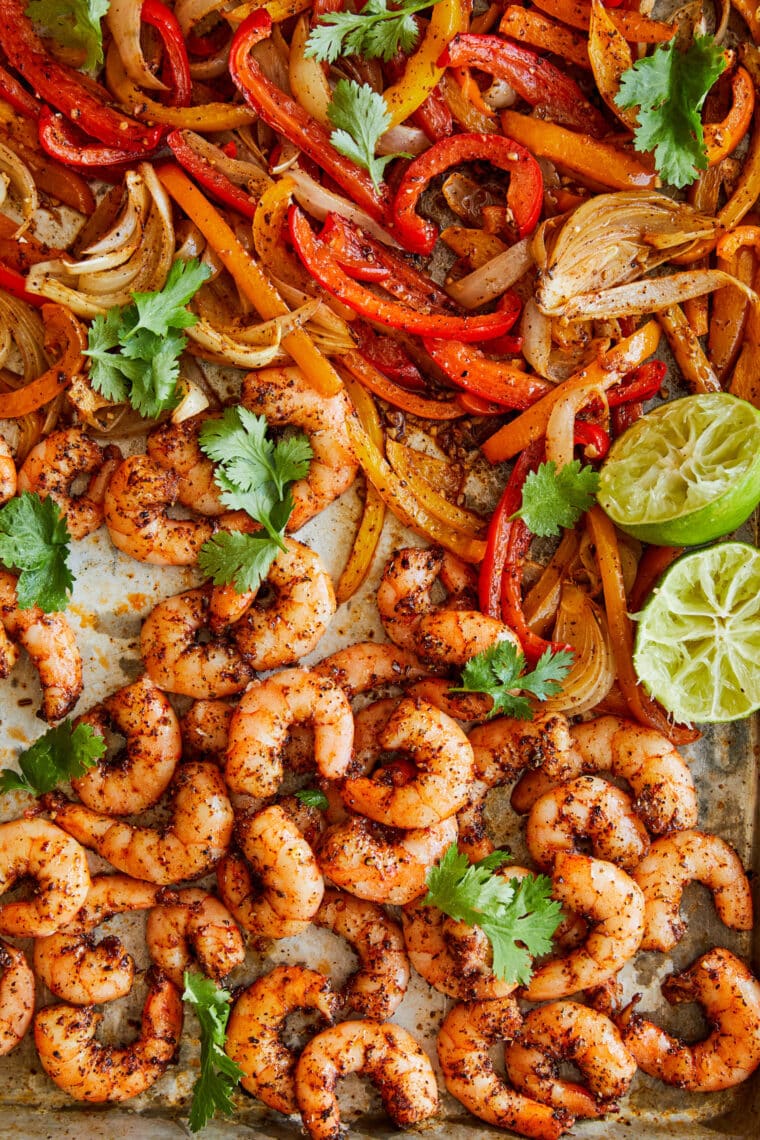 Sheet Pan Shrimp Fajitas