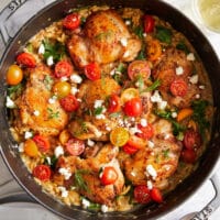 One Pot Greek Chicken and Orzo