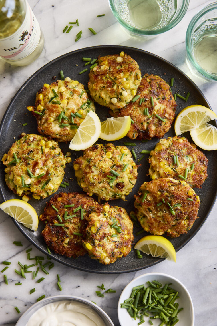 Chicken Zucchini Fritters - Low-carb, healthy veggie-loaded fritters. Such a great way to sneak in those veggies for all those picky eaters!