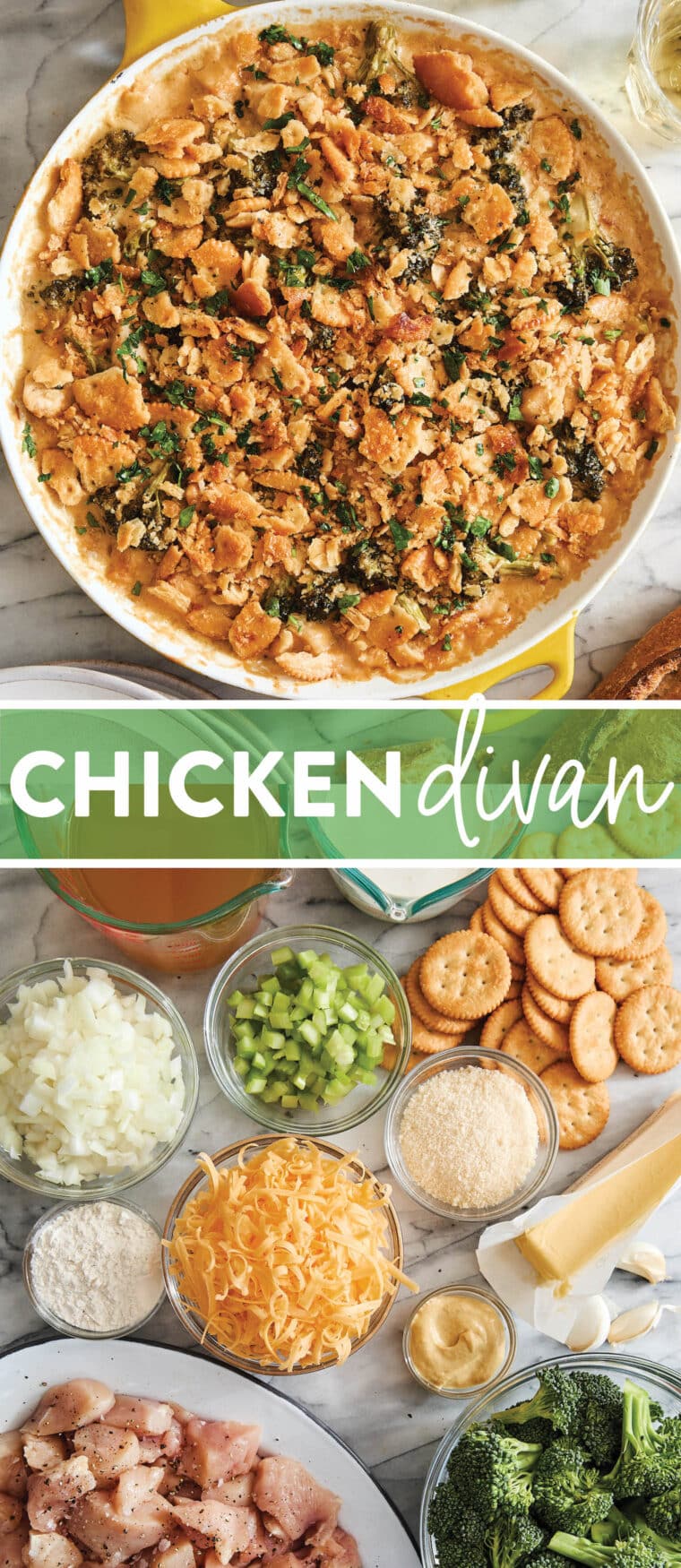 Chicken Divan - An easy, quick, dreamy, creamy chicken and broccoli casserole topped with a buttery, crunchy topping. So comforting, so good.