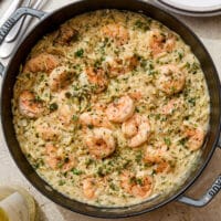 One Pot Garlic Butter Shrimp and Orzo